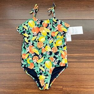BNWT Old Navy Kids One Piece Swimsuit with Citrus and Floral Print